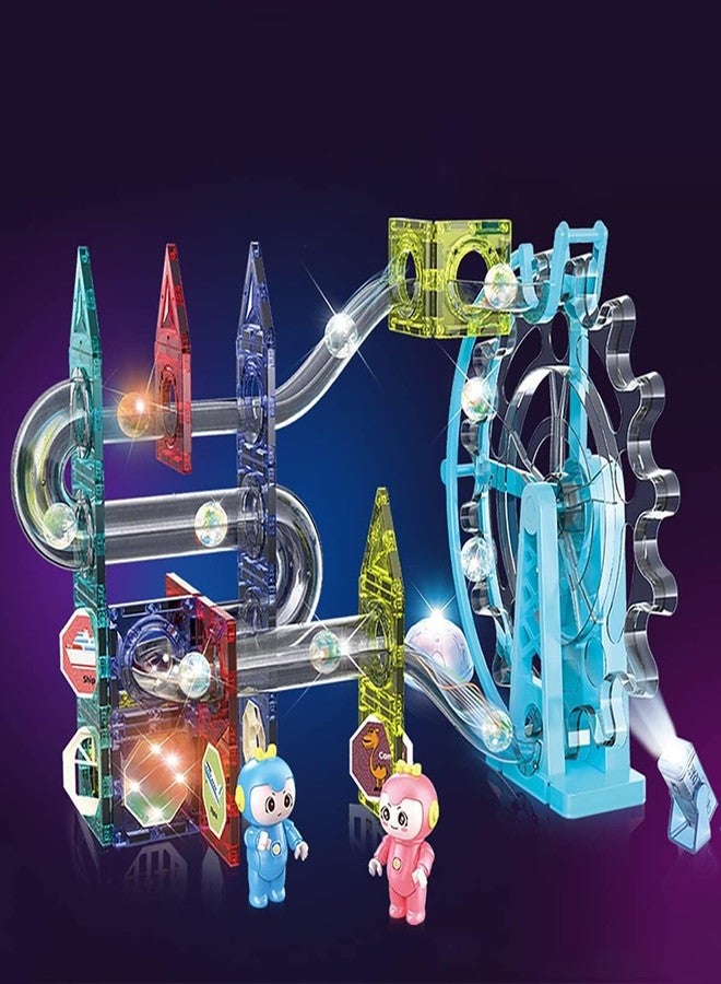 Samtop Magnetic Ferris Marble Run Blocks 80 Pcs | Ferris Magnetic Tile Toys | 3D Educational STEM Puzzle Building Set for Kids - Image 1